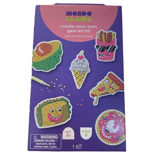 Mondo Llama Create Your Own Gem Art Kit Sticker Craft 6ct (L - Picture 1 of 2